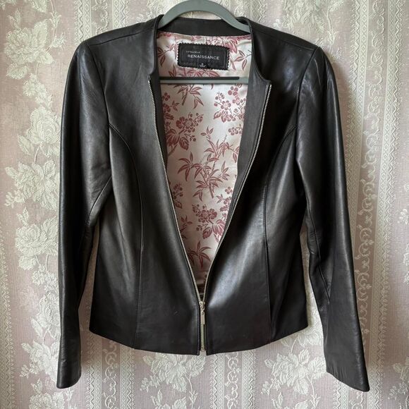 Renaissance Women's Black Leather Jacket - Picture 2 of 8